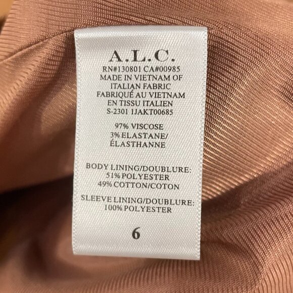 Last Chance! New ALC Maverick Lace-Up Blazer Tawny Brown 6, M $695 - Picture 8 of 8